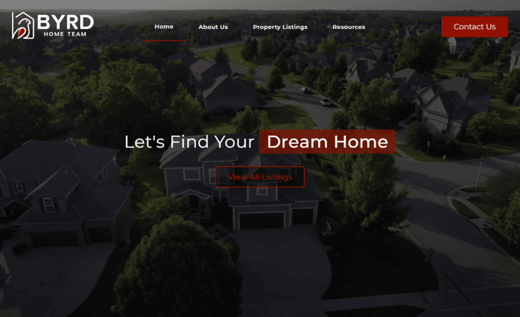 Byrd Home Team home page website.