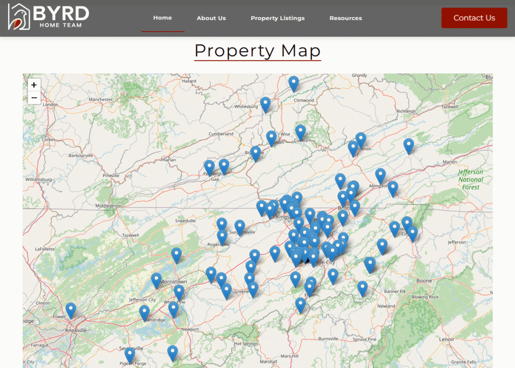 Build a property map displaying the 100 most recent properties listed, using MLS live data.