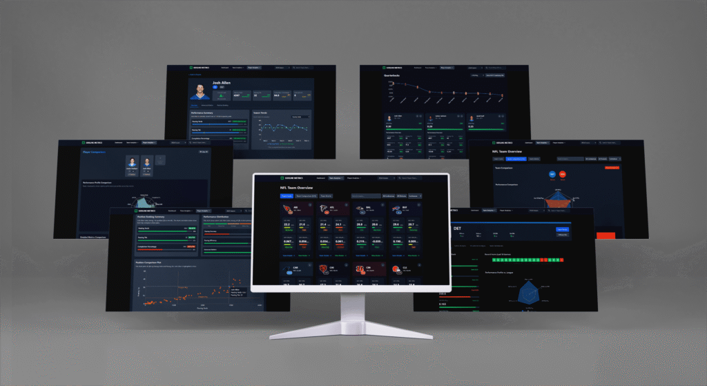 An advanced NFL analytics platform (React, Vite, Tailwind) delivering in-depth team, player & game insights.